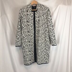 Women's Philosophy Black and White Rose Pattern Jacket Size Large